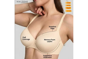 Waistdear OEM Custom Women Bra Underwire T-Shirt Bra Seamless Invisible Heavy Breast Support Lightly Lined Bra