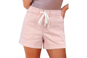 New Denim Shorts for Women Summer Casual High Waist Skinny Fit Stretch Breathable Quick Dry Vintage