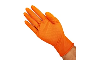 Powder-Free Industrial Safety Protection Gloves - Custom Orange Anti-Slip Disposable Nitrile Gloves