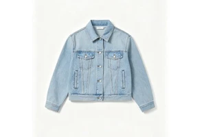 100% Cotton Eco-Friendly Women's Plus Size Knitted Denim Jacket Customizable Washed Wool Fabric Breathable Casual Long Sleeve