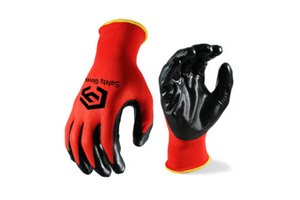 CY EN388 Safety Gloves 13 Gauge Polyester Nitrile Coated Work Gloves Smooth Finish Nitrile Palm Dipped