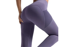 High Waist Yoga Pants With Mesh Side Pocket for Phone Women Tummy Control Workout Leggings