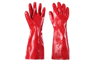 Wholesale Red PVC Anti-Impact Safety Gloves Chemical Resistant Gloves for Hard Work