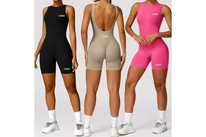 New Zipper Long Sleeves Leggings Fitness Yoga Clothes Set High Strength Workout Wear Women Gym One Piece Yoga Sports Jumpsuit