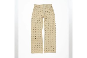 Rivets Jeans Custom Manufacturers Denim Distressed Faded Wash Denim Cargo Oversized Baggy Rivet Rhinestone Women Jeans