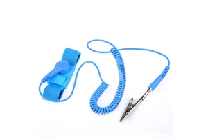 ESD Cleanroom Wrist Strap Conductive Antistatic Ground Coil Cord Earthing Band Safety Product