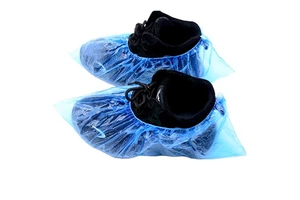 Plastic Shoe Cover Blue Disposable Foot Covers Indoor Outdoor AntiSlip Cpe Shoe Cover