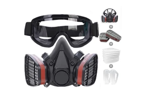 PPE protection Black Color Reusable Half Face Gas Masks for Survival Nuclear and Chemical