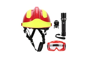 YUANJIAN Flame Retardant Fire Fighting Head Protective Firefighter Safety Helmet Glass Reinforced Composite Shell EU/Asian