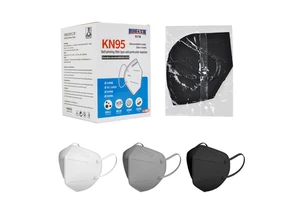 Black KN95 Respirators Earloop Disposable Non-Woven Fabric Face Masks Safety 5 Layers High-Capacity Melt-Blown Breathable