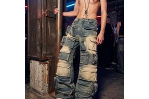 China Manufacturer Custom Men'S Straight Denim Jeans Unisex Baggy Full Front Zipper Pockets Jeans Men High Quality Pants For Men