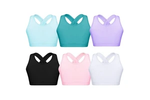 4-16 Wholesale Plain Kids Gym Training Designer Fitness Yoga Sports Wear Bra Top Girls Yoga Wear