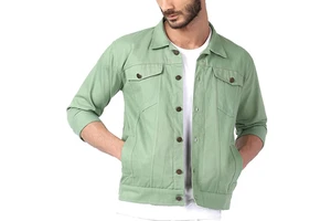 Custom Denim Jacket Men Designer Casual Cotton Jacket Blue Boy Zip Closure Denim Coats OEM Jean Jacket