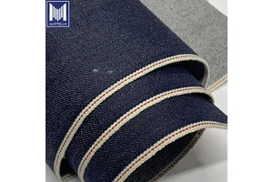 14oz 100% Organic Cotton Non-Stretch Selvedge Denim Fabric Woven Yarn Dyed Slub Original Fit Men's & Girls' Jeans Direct China