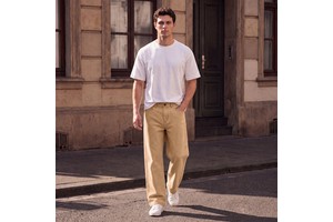 Gingtto Vintage Style Streetwear Casual Denim Pants Custom Logo Straight Fit Jeans Men