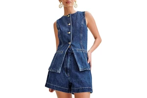 Women's Comfortable Stretch Denim Sets Perfect for All-Day Wear Women's Denim Sets with Adjustable Features