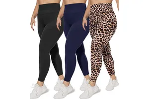 Custom Plus Size Women's Gym Fitness Leggings Push Elastic Waist Tight Fit High Quality Satin Stretch Lightweight Quick Dry