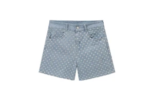 Customizable Embroidered Five-Pocket Women's Denim Shorts High Quality Breathable Cotton Casual Women's Summer Wear