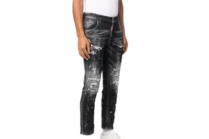 Best Quality Unwashed Slim Fit High Street Button Fly Men's Jeans Hot Selling Elastic Mid-Waist Denim Pants Plus Size Knitted
