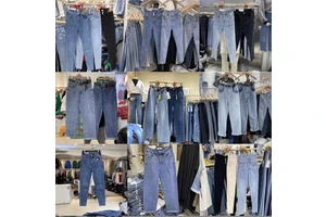 Cheap Wholesale Good Quality Skinny Ladies Denim Used Jeans Women Jeans Stock Lots Overruns Branded Clothing