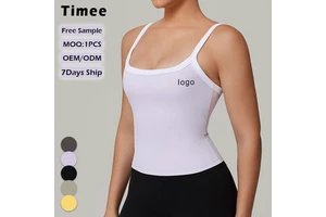 Yoga tank Top with Contrasting Color and Open Design Fitness Exercise Bra