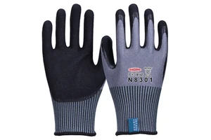 Premium ANSI CE Cut-Resistant Level 4 Nitrile Dotted Coated Liner Anti-Slip Puncture-Resistant Gloves for Construction Outdoor