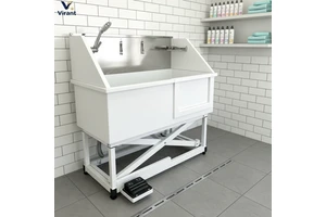 Upgrade Version Pet Grooming Bath Tub Powder Coated Stainless Steel Height Adjustable Drain Professional Multi-Function Foldable