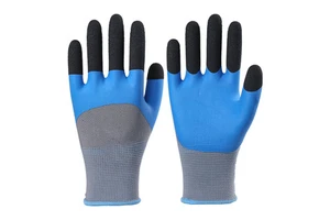 Latex Rubber Palm Coated Double Dipped Breathable Safety Gloves with Thorn Proof Polyester Liner