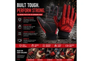High Quality TPR PVC Rubber Sewn Mechanic Mining Sandy Nitrile Anti Slip Protection Multi Functional Safety Gloves