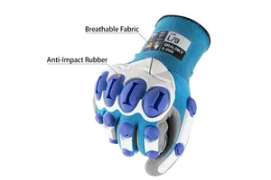 Customized Logo Sandy Coating Safety Work Gloves Anti Impact Mechanical Safety Gloves for Oil Industry Construction