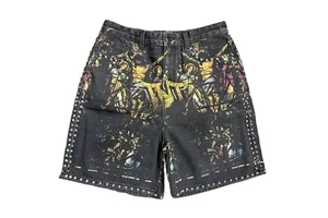 High Quality Men's Denim Shorts Casual Rhinestone Summer Fashion Custom Graphic Mid Waist Board Shorts 100% Cotton