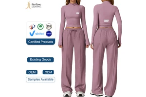 Under Lulu Custom Womens Sporty Yoga Set Activewear High-Waisted Wide-Leg Pants Slimming Long-Sleeve Running Fitness Comforts