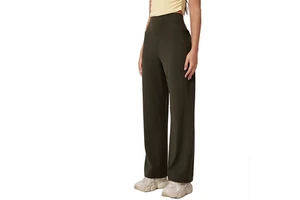 Wholesale Yoga Pants Women's Solid Color Straight Leg Yoga Pants Activewear Comfortable Wide Leg Pants