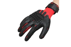 Men's Heavy-Duty Impact-Resistant TPE & Rubber Grip Gloves Ultra-Durable Construction Hand Protection Safety Gloves