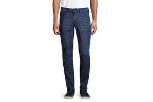 Men's Casual Straight Jeans Slim Solid Color Dyed Dark Blue Denim Regular Cotton Jeans Pants Men Streetwear Stretchy Jean Pants