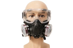 DY Double Filter Half Face Respirator Mask Organic Vapor and Dust Safety Protective Reusable Gas Mask Model 9578 Rubber Washable
