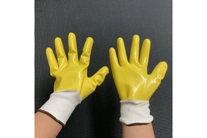 Yiquan Industrial Use Heavy-Duty Waterproof Smooth PVC Red and Yellow Full-Coated Chemical-Resistant Safety Gloves