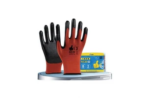 Rafe Coated Rubber Dipped Safety Gloves Smooth Latex Palm Polyester Lining Knit Wrist Industrial Work Wear-resisting Gloves