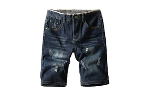 Factory Wholesale Men Denim Short's Jeans Summer Fashion Denim Shorts New Casual Jeans Unisex High Street Style Straight