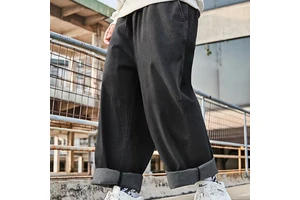 Men's Streetwear Regular Straight Denim Jean Trousers Custom Vintage Skate Fit Pant Mid Waist Light Wash Black Plus Size
