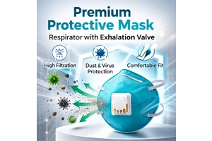 High Efficiency FFP2 Protective Mask with Exhalation Valve, Comfortable Breathable | Disposable Face Mask