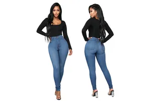 2026 Women's Straight Denim Jeans Pants with Slit Stretchable Casual Style Custom Printed Design