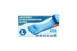 4.5 Mil Blue Nitrile Disposable Exam Glove 100 Pcs Powder-Free Latex-Free Food-Safe Chemical Resistant Gloves