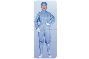 ESD Cleanroom Coveralls with Conductive Yarn Anti-Static Garment for Electronic Factories OEM Unisex Sizes S-7L