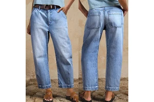 2026 Spring/Summer AliExpress Women's Casual High Waist Loose Barrel Water Washed Denim Shorts Polyester/Cotton In-Stock