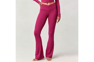 Y2K Bamboo Viscose Women's Flare Yoga Pants V-Shaped Flared Leggings Skin Friendly Stretch Sports Pants