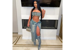 Wholesale Summer New Women's Denim Suit Street Crop Tops Long Skirt Two Piece Jeans Set Denim Set for Lady Women
