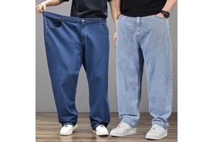 Plus Size Mens Relaxed Fit Baggy Jeans 8XL Stretch Denim Cargo Pants Oversized Wide Leg Trousers Big and Tall Clothing