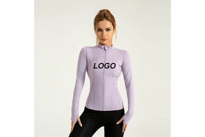 High Quality Long Sleeve Exercise Gym Wear Front Zipper Yoga Tops Laddies Women Yoga Suit Seamless Long Sleeve Crop Top