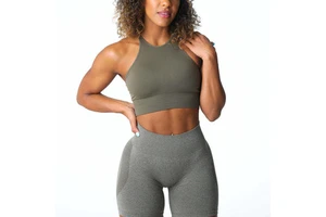 Custom logo Sleeveless Stringer Gym Yoga Women tank Tops Fitness Workout Sports Seamless Bra